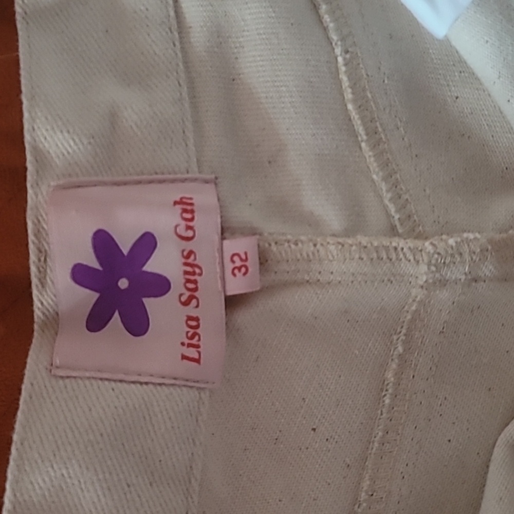 "Lisa says Gah".Roby Daisy Jean. Blue and white jeans.high waist - Picture 3 of 9
